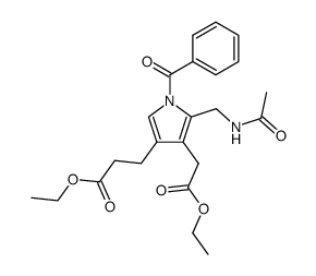 ethyl 1-benzoyl-2-acetamidomethyl-4-carbetoxyethylpyrrole-3-acetate结构式