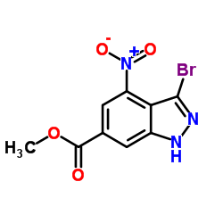 Methyl 3-bromo-4-nitro-1H-indazole-6-carboxylate structure