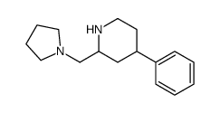 4-苯基-2-(1-吡咯烷甲基)哌啶结构式