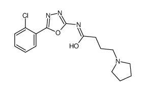 N-[5-(2-chlorophenyl)-1,3,4-oxadiazol-2-yl]-4-pyrrolidin-1-ylbutanamide结构式