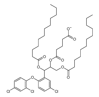 5-[1-[5-chloro-2-(2,4-dichlorophenoxy)phenyl]-1,3-di(dodecanoyloxy)propan-2-yl]oxy-5-oxopentanoate结构式