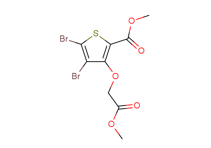 methyl 4,5-dibromo-3-(2-methoxy-2-oxoethoxy)thiophene-2-carboxylate结构式