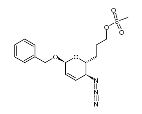 3-((2R,3S,6S)-3-azido-6-(benzyloxy)-3,6-dihydro-2H-pyran-2-yl)propyl methanesulfonate结构式