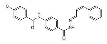 4-[(4-chlorobenzoyl)amino]-N-[(E)-[(E)-3-phenylprop-2-enylidene]amino]benzamide Structure