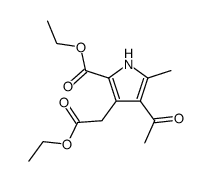 (4-acetyl-2-ethoxycarbonyl-5-methyl-pyrrol-3-yl)-acetic acid ethyl ester Structure
