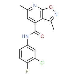 N-(3-Chloro-4-fluorophenyl)-3,6-dimethyl[1,2]oxazolo[5,4-b]pyridine-4-carboxamide structure