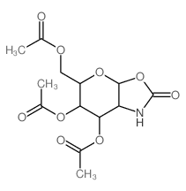 5H-Pyrano[3,2-d]oxazol-2(1H)-one,6,7-bis(acetyloxy)-5-[(acetyloxy)methyl]tetrahydro- Structure