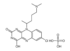 4-(7-chloro-2,4-dioxobenzo[g]pteridin-10-yl)pentyl-dimethylazanium,hydrogen sulfate Structure