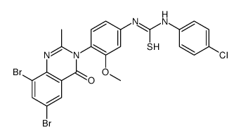 1-(4-chlorophenyl)-3-[4-(6,8-dibromo-2-methyl-4-oxoquinazolin-3-yl)-3-methoxyphenyl]thiourea Structure