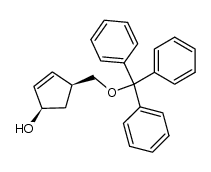 (+/-)-(1β,4β)-1-(triphenylmethoxymethyl)cyclopent-2-en-4-ol Structure