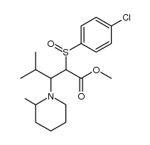 methyl 2-(p-chlorophenylsulphinyl)-4-methyl-3-(2-methylpiperidino)pentanoate Structure