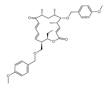 (3E,5S,6S,7S,9R,11E,13E,15R,16R)-16-ethyl-6-((4-methoxybenzyl)oxy)-15-(((4-methoxybenzyl)oxy)methyl)-5,7,9-trimethyloxacyclohexadeca-3,11,13-triene-2,10-dione结构式