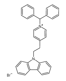 1-diphenylmethyl-4-[2-(9-carbazolyl)ethyl]pyridinium bromide Structure