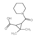 2,2-Dimethyl-3-(piperidin-1-ylcarbonyl)-cyclopropanecarboxylic acid结构式