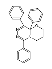 6,9,9a-triphenyl-3,4-dihydro-2H,9aH-[1,3]oxazino[3,2-d][1,2,4]triazine结构式
