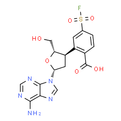 2',5'-dideoxy-3'-(4-fluorosulfonylbenzoyl)adenosine structure