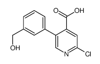 2-chloro-5-[3-(hydroxymethyl)phenyl]pyridine-4-carboxylic acid结构式