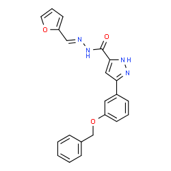 (E)-3-(3-(benzyloxy)phenyl)-N-(furan-2-ylmethylene)-1H-pyrazole-5-carbohydrazide结构式