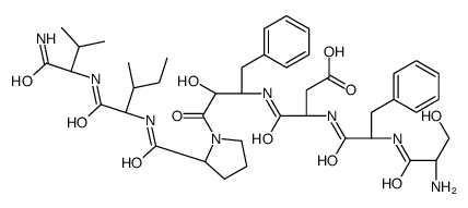 (3S)-3-[[(2S)-2-[[(2S)-2-amino-3-hydroxypropanoyl]amino]-3-phenylpropanoyl]amino]-4-[[(2S,3R)-4-[(2S)-2-[[(2S,3S)-1-[[(2S)-1-amino-3-methyl-1-oxobutan-2-yl]amino]-3-methyl-1-oxopentan-2-yl]carbamoyl]pyrrolidin-1-yl]-3-hydroxy-4-oxo-1-phenylbutan-2-yl]amin Structure