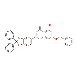 7-(Benzyloxy)-2-(2,2-diphenyl-1,3-benzodioxol-5-yl)-5-hydroxy-4H-chromen-4-one结构式