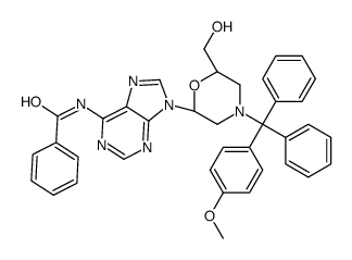 N-(9-{(2R,6S)-6-(Hydroxymethyl)-4-[(4-methoxyphenyl)(diphenyl)met hyl]-2-morpholinyl}-9H-purin-6-yl)benzamide Structure