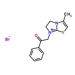 3-Methyl-7-(2-oxo-2-phenylethyl)-5,6-dihydroimidazo[2,1-b][1,3]thiazol-7-ium bromide Structure