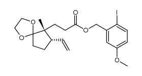 2-iodo-5-methoxybenzyl 3-((6R,7S)-6-methyl-7-vinyl-1,4-dioxaspiro[4.4]nonan-6-yl)propanoate结构式