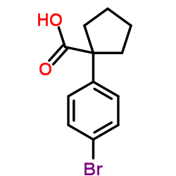 1-(4-溴苯基)环戊烷甲酸结构式