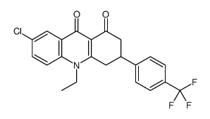 7-Chloro-10-ethyl-3-[4-(trifluoromethyl)phenyl]-3,4-dihydro-1,9(2H,10H )-acridinedione Structure