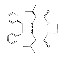 (6S,8R,9R,11S)-6,11-diisopropyl-8,9-diphenyl-1,4-dioxa-7,10-diazacyclododecane-5,12-dione结构式