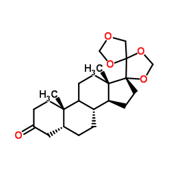 (5R,8R,10S,13S,14S,17R)-10,13-Dimethyltetradecahydrodispiro[cyclopenta[a]phenanthrene-17,4'-[1,3]dioxolane-5',4''-[1,3]dioxolan]-3(2H)-one Structure