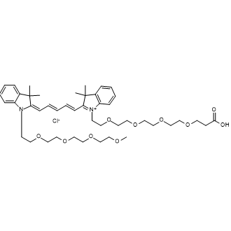 N-(m-PEG4)-N'-(PEG4-acid)-Cy5图片