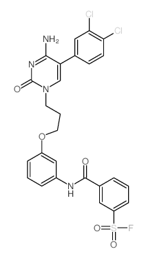 Benzenesulfonylfluoride,3-[[[3-[3-[4-amino-5-(3,4-dichlorophenyl)-2-oxo-1(2H)-pyrimidinyl]propoxy]phenyl]amino]carbonyl]- Structure