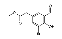 methyl (3-bromo-5-formyl-4-hydroxyphenyl)acetate结构式