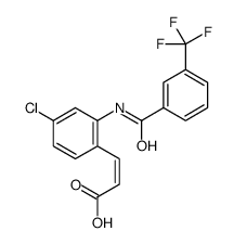 (E)-3-[4-chloro-2-[[3-(trifluoromethyl)benzoyl]amino]phenyl]prop-2-enoic acid结构式