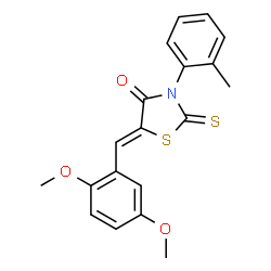 5-(2,5-dimethoxybenzylidene)-3-(2-methylphenyl)-2-thioxo-1,3-thiazolidin-4-one Structure