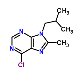 6-Chloro-9-isobutyl-8-methyl-9H-purine结构式