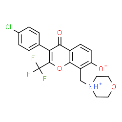 3-(4-chlorophenyl)-7-hydroxy-8-(morpholinomethyl)-2-(trifluoromethyl)-4H-chromen-4-one结构式