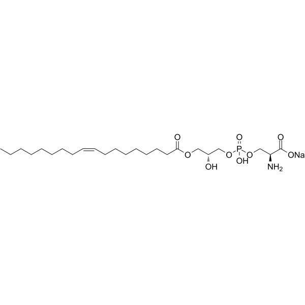 1-油酰基-2-羟基-sn-甘油-3-磷酸-L-丝氨酸(钠盐)结构式