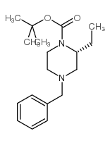 TERT-BUTYL-2(R)-ETHYL-4-BENZYL-1-PIPERAZINE CARBOXYLATE Structure