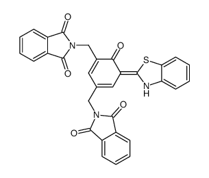 N,N'-[[5-(benzothiazol-2-yl)-4-hydroxy-1,3-phenylene]bis(methylene)]bisphthalimide结构式