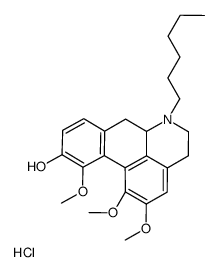 (6aS)-6-hexyl-1,2,11-trimethoxy-5,6,6a,7-tetrahydro-4H-dibenzo[de,g]quinoline-6-ium-10-ol,chloride Structure
