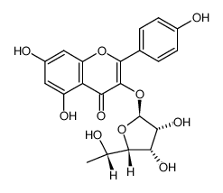 5,7-dihydroxy-2-(4-hydroxy-phenyl)-3-rhamnofuranosyloxy-chromen-4-one Structure