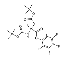 N-tert-Butyloxycarbonyl-β-O-tert-butyl-L-aspartic acid pentafluorophenyl ester结构式