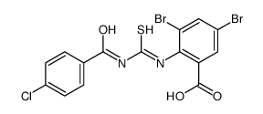 3,5-DIBROMO-2-[[[(4-CHLOROBENZOYL)AMINO]THIOXOMETHYL]AMINO]-BENZOIC ACID结构式