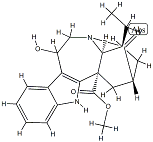 8-Hydroxy-19-oxoibogamine-18-carboxylic acid methyl ester结构式