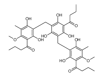 1-[3,5-bis[(3-butanoyl-2,6-dihydroxy-4-methoxy-5-methyl-phenyl)methyl]-2,4,6-trihydroxy-phenyl]butan-1-one Structure