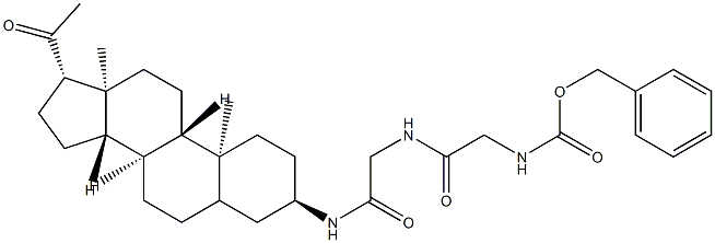 N-(20-Oxopregnan-3α-yl)-Nα-[N-[(phenylmethoxy)carbonyl]glycyl]glycinamide Structure