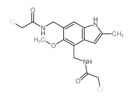 Acetamide, N, N-[(5-methoxy-2-methyl-1H-indole-4, 6-diyl)bis(methylene)]bis(2-chloro- Structure