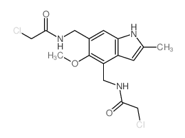 Acetamide, N, N-[(5-methoxy-2-methyl-1H-indole-4, 6-diyl)bis(methylene)]bis(2-chloro-结构式